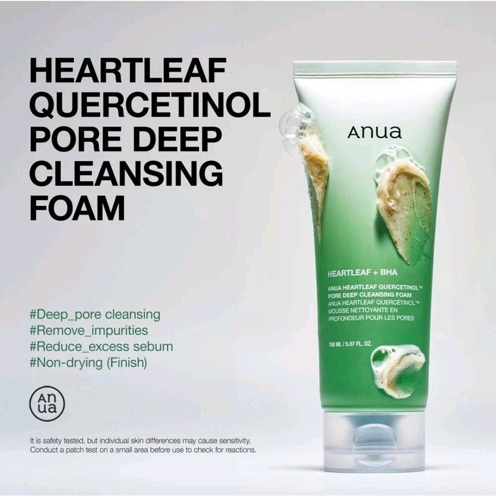 New ANUA Heartleaf Quercetinol Pore Deep Cleansing Foam 150ml AUTHENTIC